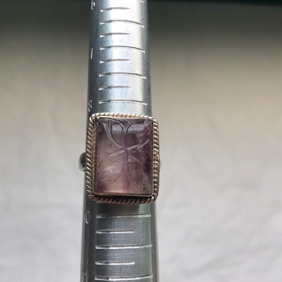 Vintage Rainbow fluorite 925 sterling silver ring - Picture 3 of 8